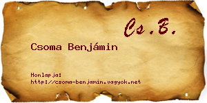 Csoma Benjámin névjegykártya
