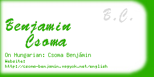 benjamin csoma business card
